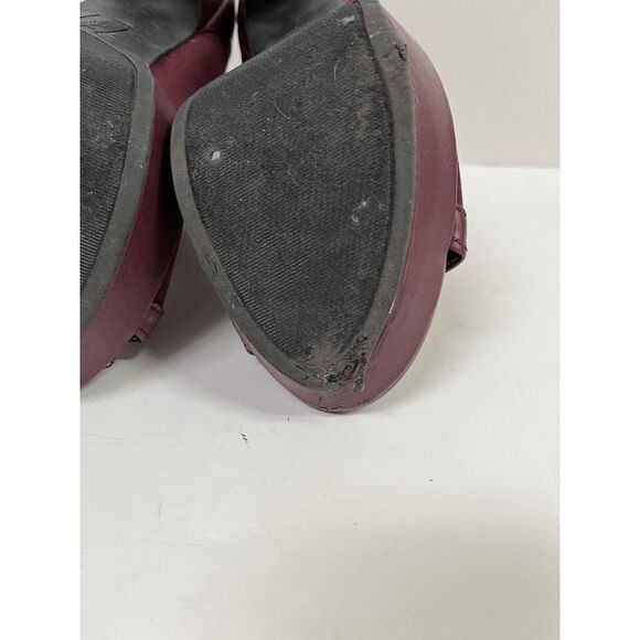 Charming Charlie Maroon Peep-Toe Heels - Picture 8 of 9